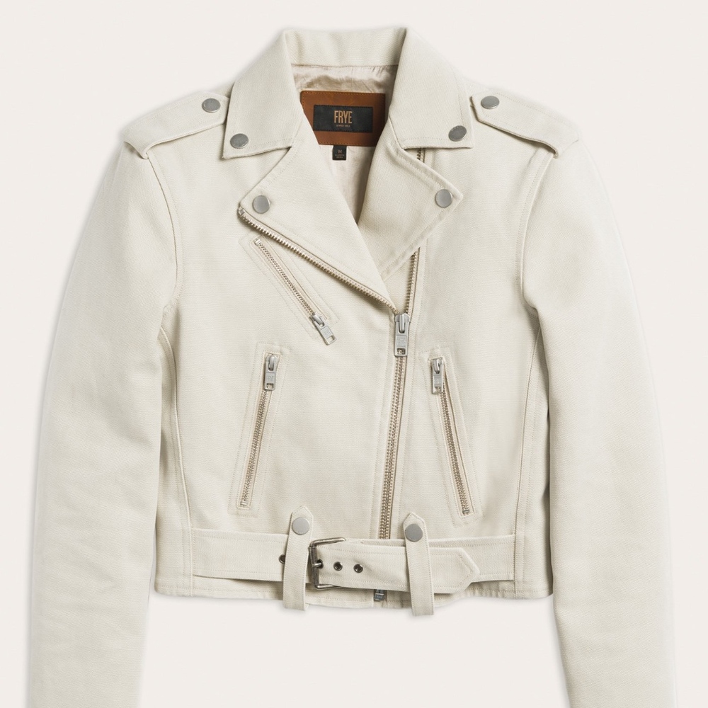 🎉❤️ SALE Frye Carly Jacket Cream SZ M or L - NWOT